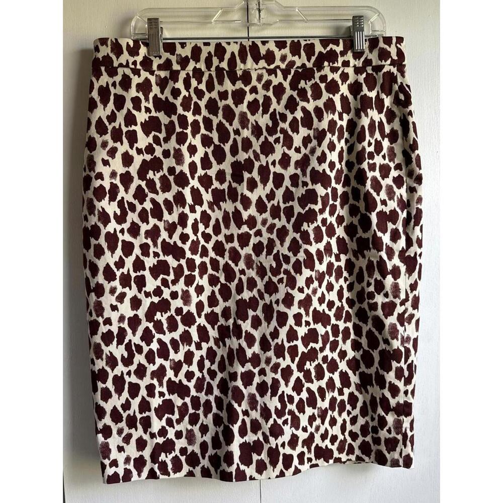 Reimagined by JCrew No.2 Pencil Skirt in Giraffe Women's Skirt Neutral/Brown 12